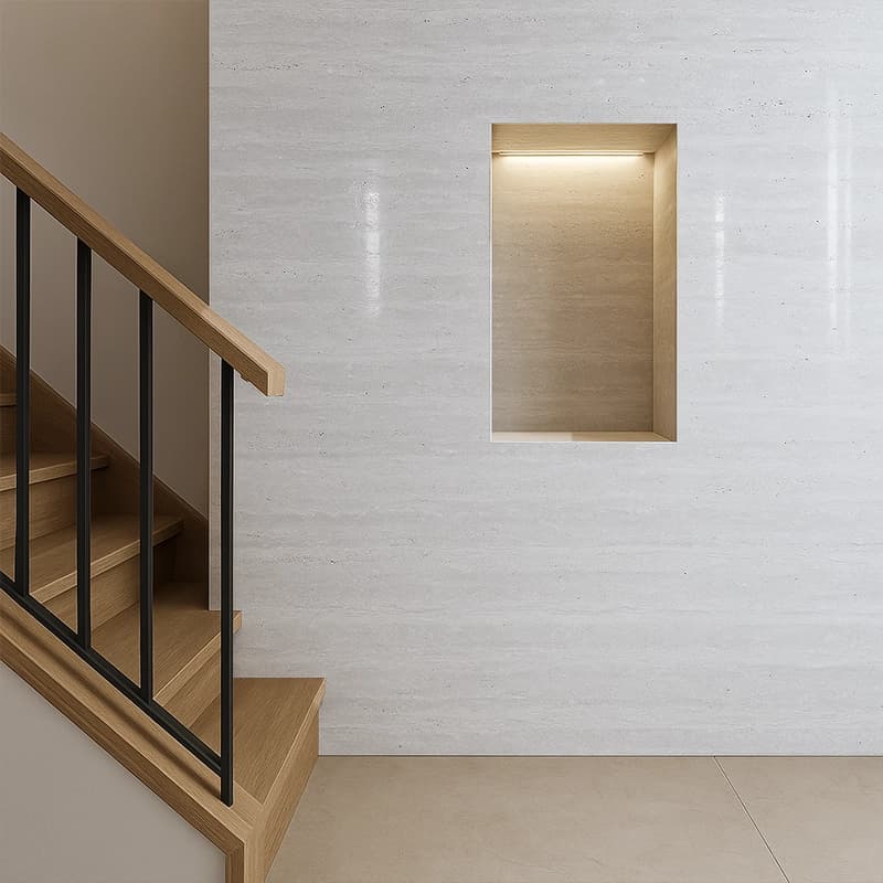  Ivory Dolgusuz Parlatılmış Damarlı Traverten Plakalar 4