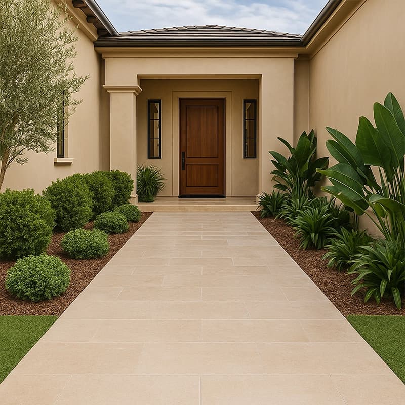 Light Dolgulu Fırçalı Cross Cut Traverten Plakalar 3