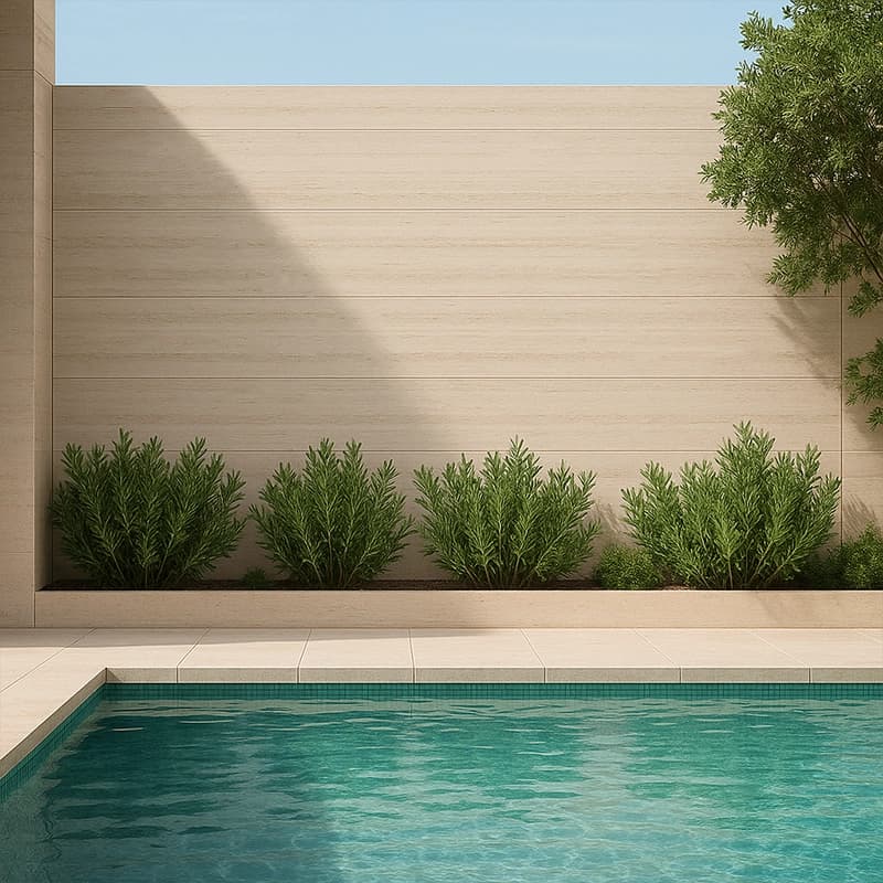 Light Dolgulu Fırçalanmış Damarlı Traverten Plakalar 4