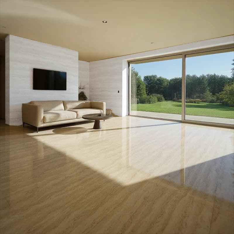 Light Dolgulu Parlatılmış Damarlı Traverten Plakalar 2