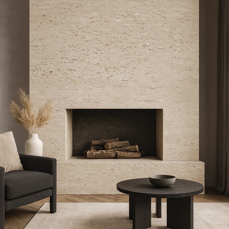 Light Unfilled Natural Cross Cut Travertine Slabs 3