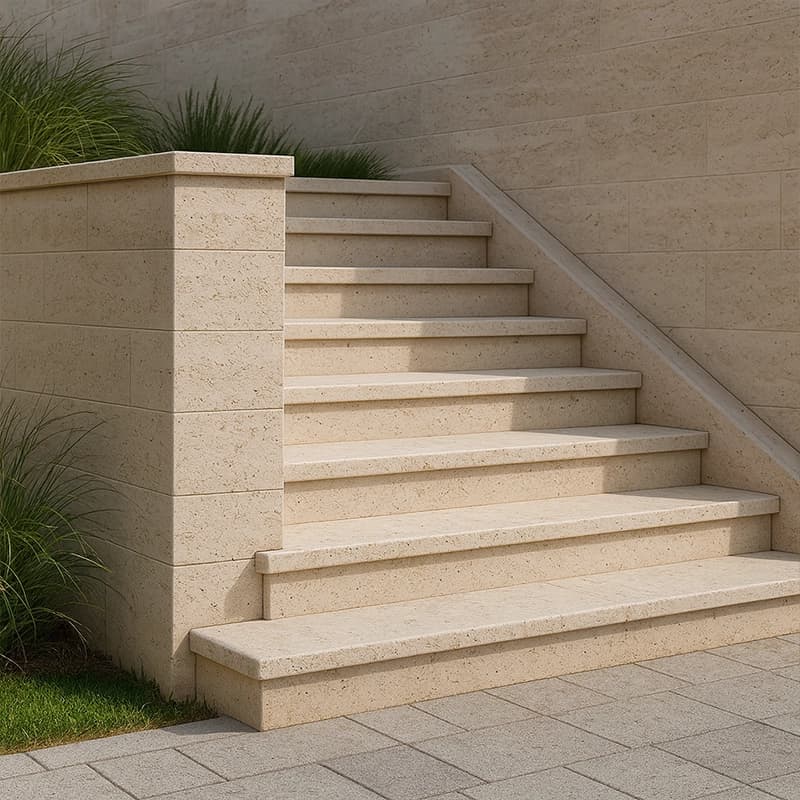 Light Dolgusuz Eskitilmiş Vein Cut Traverten Plakalar 2