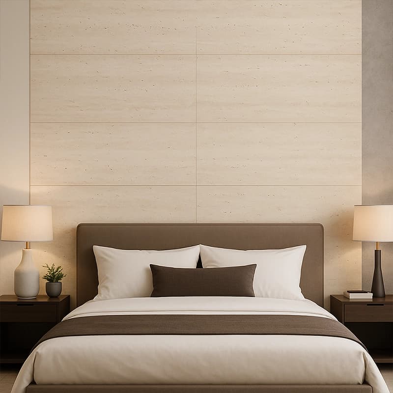 Light Dolgusuz Eskitilmiş Vein Cut Traverten Plakalar 4