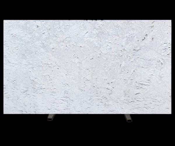 Ivory travertine slab close-up